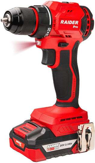 Raider 030255 Set Angle Wheel & Drill Driver & Impact Driver 20V with 2 Batteries 2Ah and Case