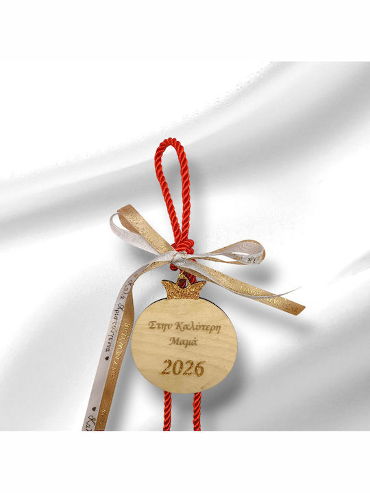 Strawberry 3D Holz Handgefertigte Gouri Mama 2026 Gold 30cm