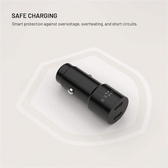 Fixed Auto-Ladegerät 65W 3A mit 2xType-C Schwarz Farbe