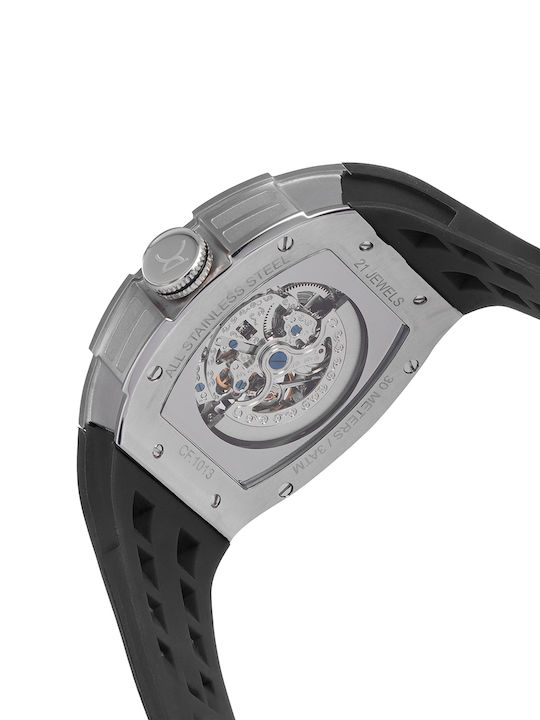 Pierre Cardin Herrenuhr 43mm Automatisch mit Schwarz Metallarmband
