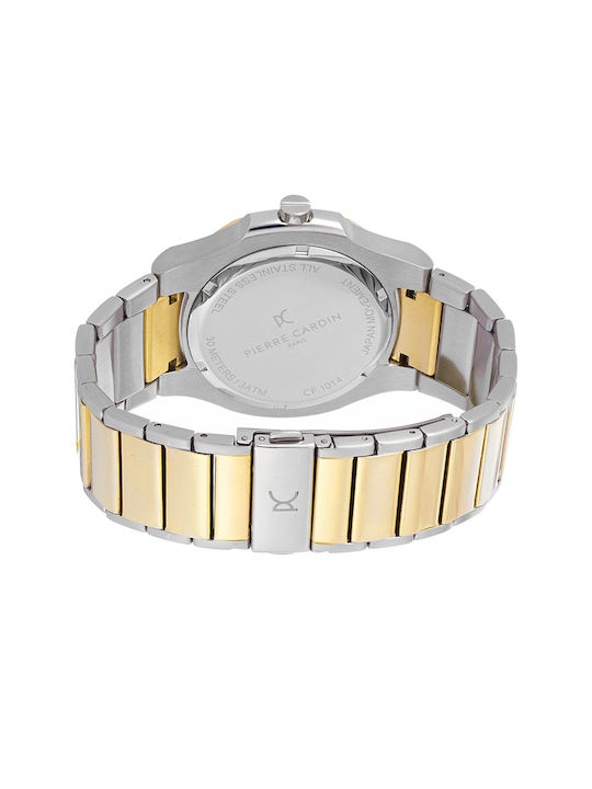 Two Tone Men's Watch 42mm Battery with Silver Stainless Steel Bracelet