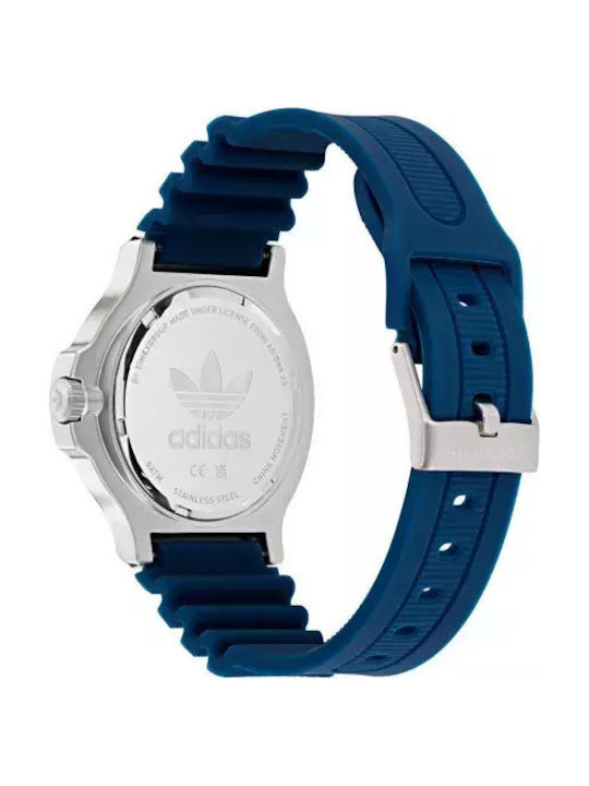 adidas Ανδρικό Ρολόι Μπαταρίας με Μπλε Καουτσούκ Λουράκι