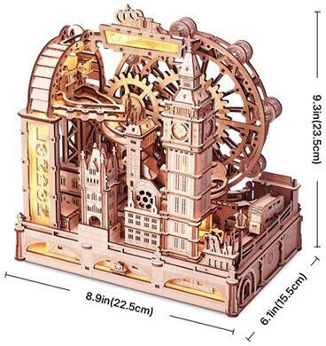 Rokr Construction Toy Wooden Robotime Marble Travel London with Lighting for Children 14+ Years
