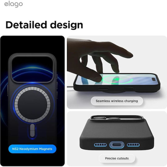 Elago Back Cover Piele Negru (iPhone 17 Pro)