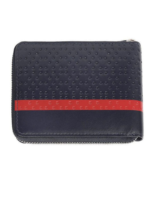 Leather Men's Wallet Classic with RFID Blue