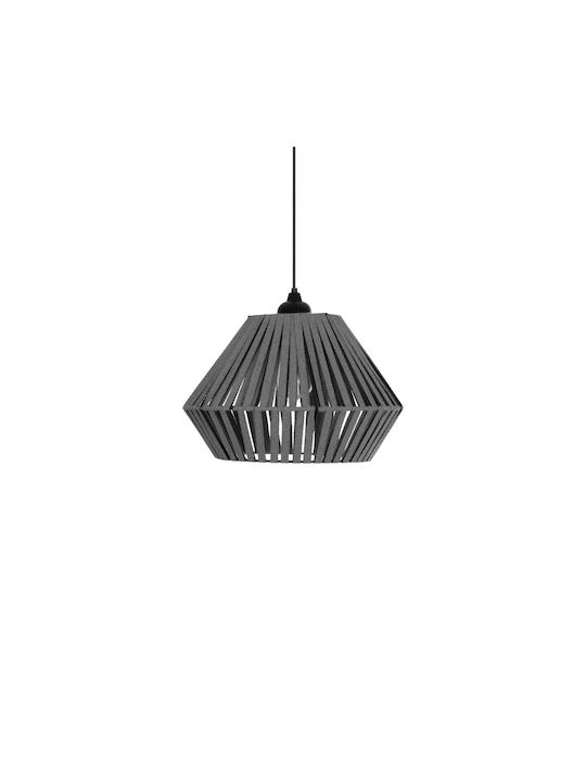 GloboStar Nui Hängelampe Gray Boho mit Seil für Fassung E27 36x36x27cm.