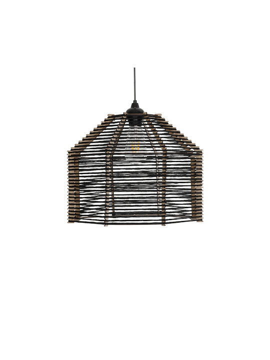 GloboStar Vork Pendant Light Black Boho with Rope for Socket E27 40x40x36cm