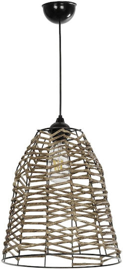 GloboStar Netz Pendant Light Beige Boho with Rope for Socket E27 30x30x38cm