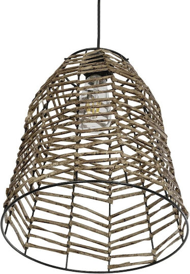 GloboStar Netz Pendant Light Beige Boho with Rope for Socket E27 30x30x38cm