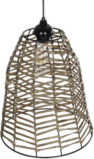 GloboStar Netz Pendant Light Beige Boho with Rope for Socket E27 30x30x38cm