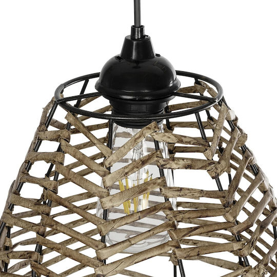 GloboStar Netz Pendant Light Beige Boho with Rope for Socket E27 30x30x38cm