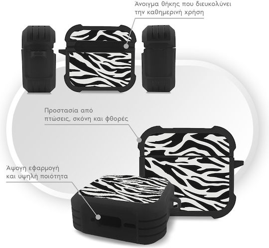 Sonique Animal Print Series Case Silicone Zebra for Apple AirPods 4