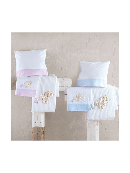 Rythmos Fox Set Baby Bettlaken Für Krippe Baumwolle 100x160cm 3Stück