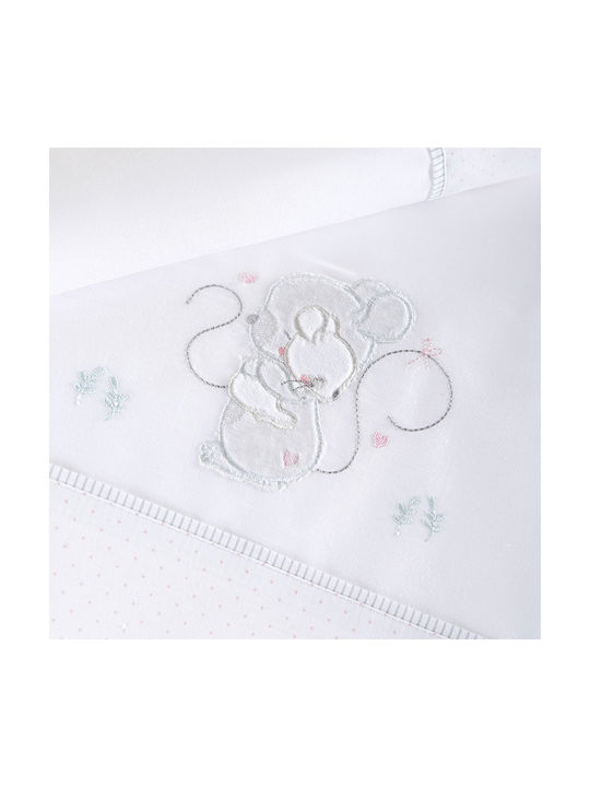 Rythmos Hug Me Baby Sheets Set Crib Cotton Pink 100x160cm 3pcs