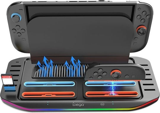 iPega Multifunctional Charging Station for 4 controllers Switch 2 Black