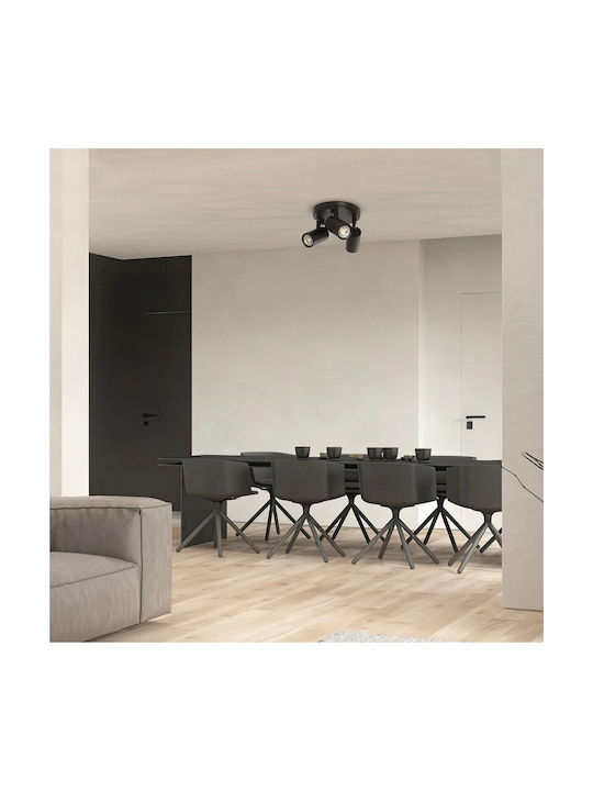 kelvo Triple Spot with Socket GU10 in Black Color