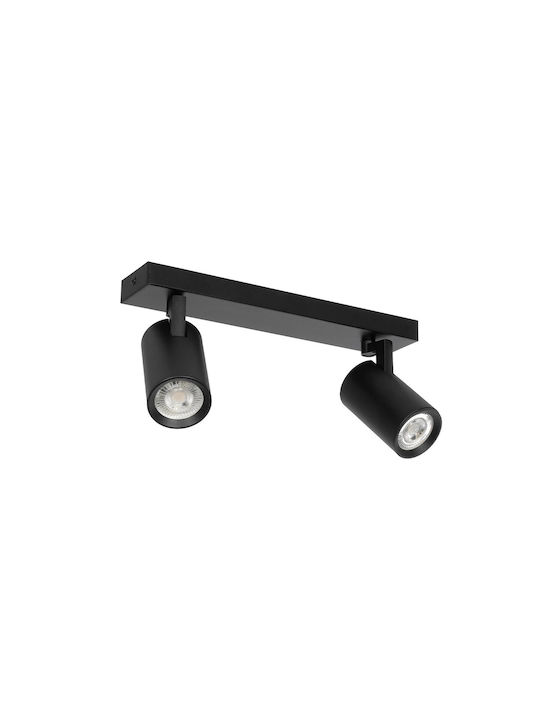 kelvo Double Spot with Socket GU10 in Black Color