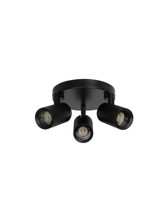 kelvo Triple Spot with Socket GU10 in Black Color