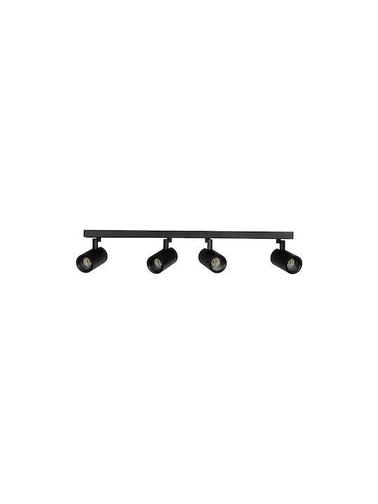 kelvo Spot with 4 Lights and with Socket GU10 in Black Color