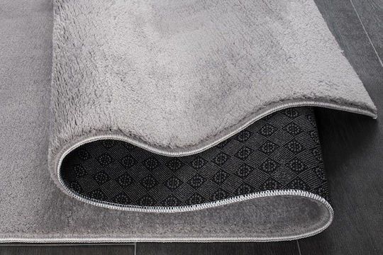 Anti-slip Rug Rectangular Furry Grey