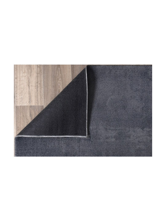Anti-slip Rug Rectangular Furry Charcoal
