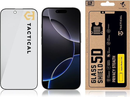 Tactical 5D 0.33mm Full Glue Privacy Tempered Glass Μαύρο (iPhone Air)