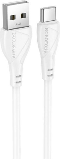 Borofone USB 2.0 Cable USB-C male - USB-A Λευκό 1m