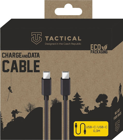 Tactical 010 USB 2.0 Cable USB-C male - USB-C 15W Μαύρο 0.3m 57983104154