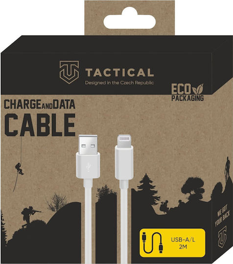 Tactical Smooth Thread USB-A to Lightning Cable White 2m