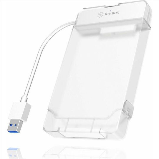 Icy Box Θήκη για Σκληρό Δίσκο 2.5" SATA III με σύνδεση USB 3.0 σε Διάφανο χρώμα