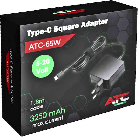 ATC USB-C Universal Laptop Charger 65W 1.8A with Power Adapter