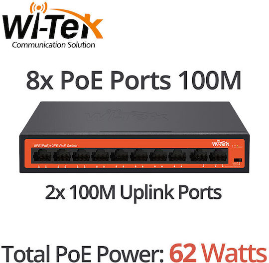 Wi-Tek WI-PS210H v1 Verwaltet L2 PoE+ Switch mit 10 Ports Ethernet