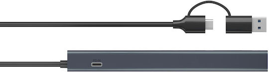 Icy Box Hub 11 Θυρών USB 3.2 με σύνδεση USB-A Γκρι