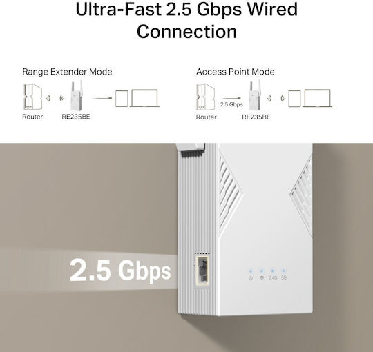 TP-LINK RE235BE v1 Mesh WiFi Extender Dual Band (2.4 & 5GHz) 3600Mbps