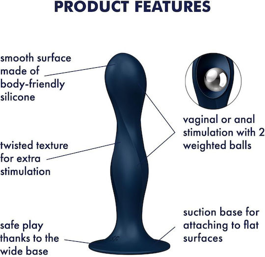 Satisfyer Double Ball-r Dildo with Suction Cup Copper