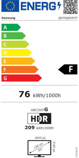 Samsung Smart Τηλεόραση 55" 4K UHD Neo QLED QN92F HDR (2025) QE55QN92FATXXH