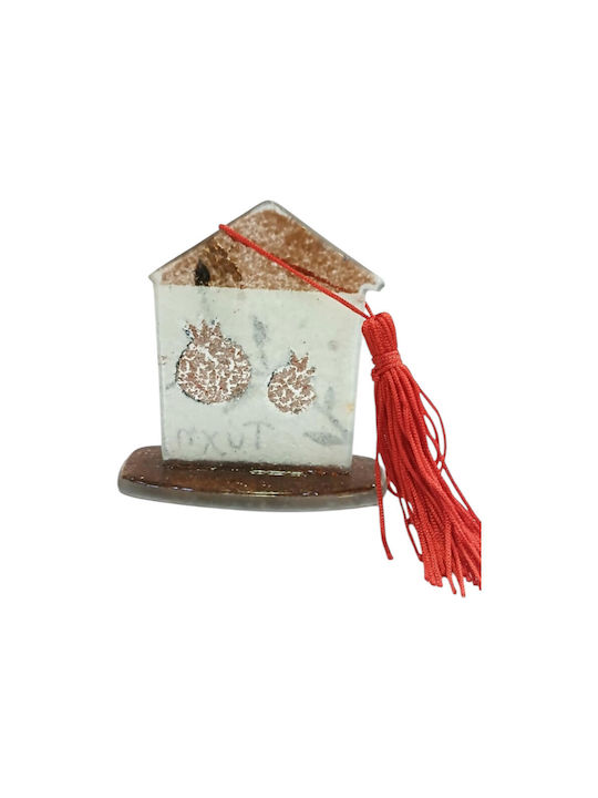 Kalliopi Silver Handmade Tabletop Lucky Charm Home White made of Glass 2026 5.5x8cm 1pcs