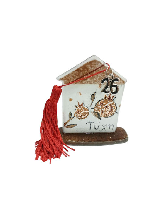 Kalliopi Silver Handmade Tabletop Lucky Charm Home White made of Glass 2026 5.5x8cm 1pcs