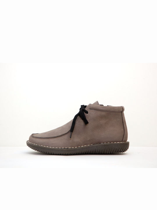 Leather Women's Ankle Boots Gray