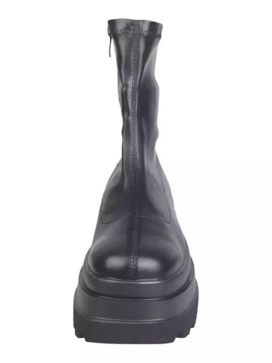 Stiefeletten Damen mit Plattform Schwarz