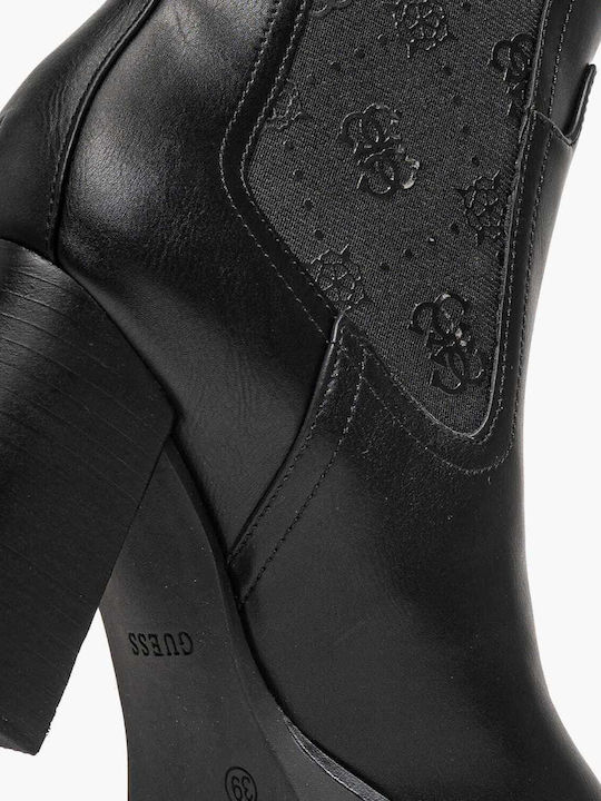 Nealle Damen Chelsea Stiefeletten mit Hohem Absatz Schwarz