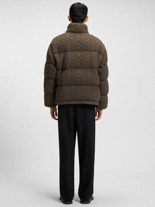 Benovo2541 Μπουφάν Puffer Καφέ