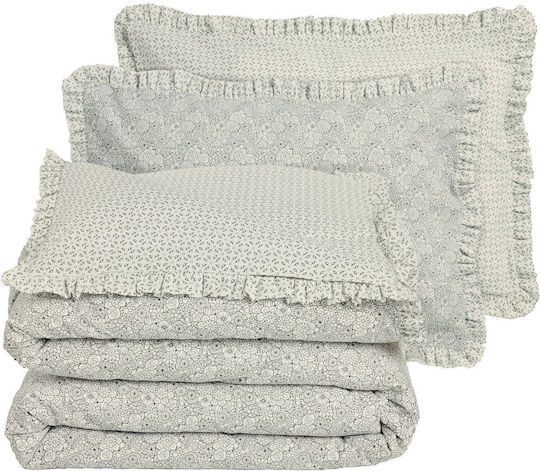 Das Home Set Huse Pentru Pilote 3180 100% Bumbac 220x240cm Supradublă Cu 2 Fețe De Pernă Bej Negru