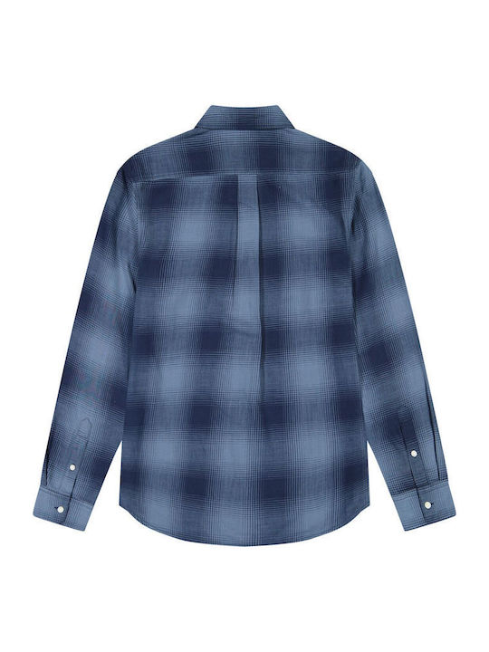 Μακρυμάνικo Πουκάμισο Καρό Dark Indigo