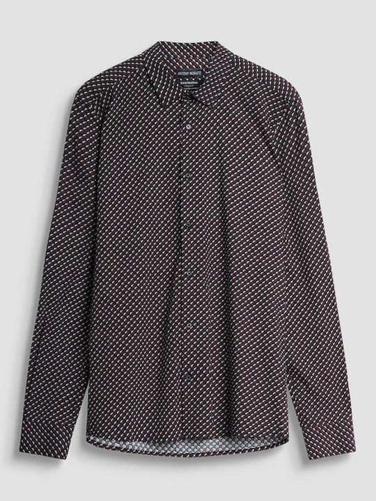 Дълъг ръкав Памучен Риза Black, Dark Cherry
