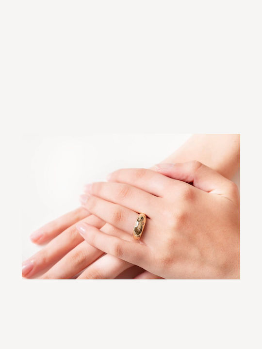 Lunaorocreations 14 Carat Gold Star Dome Ring