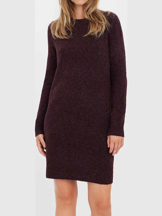 Rochie Mini Tricotată Burgundy