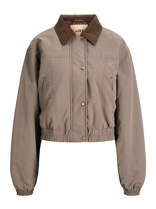 Κοντό Γυναικείο Bomber Jacket Καφέ