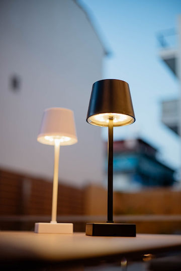 Klikareto Tischlampe LED mit Weiß Schirm und Basis