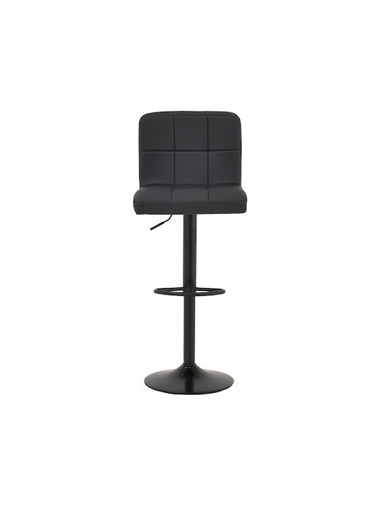 Bar Stool Rem with Backrest & Adjustable Height Black 44x44x112cm